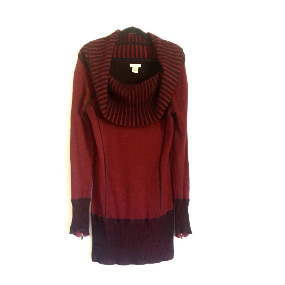 Cache Red Black Cowl Neck Sweater off The Shoulder